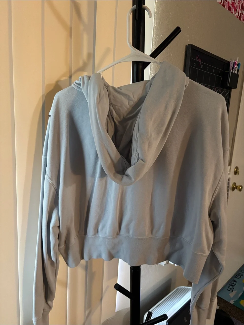 Nike Women’s Light Blue with Gray Lining Cropped Air Zip-Up Hoodie